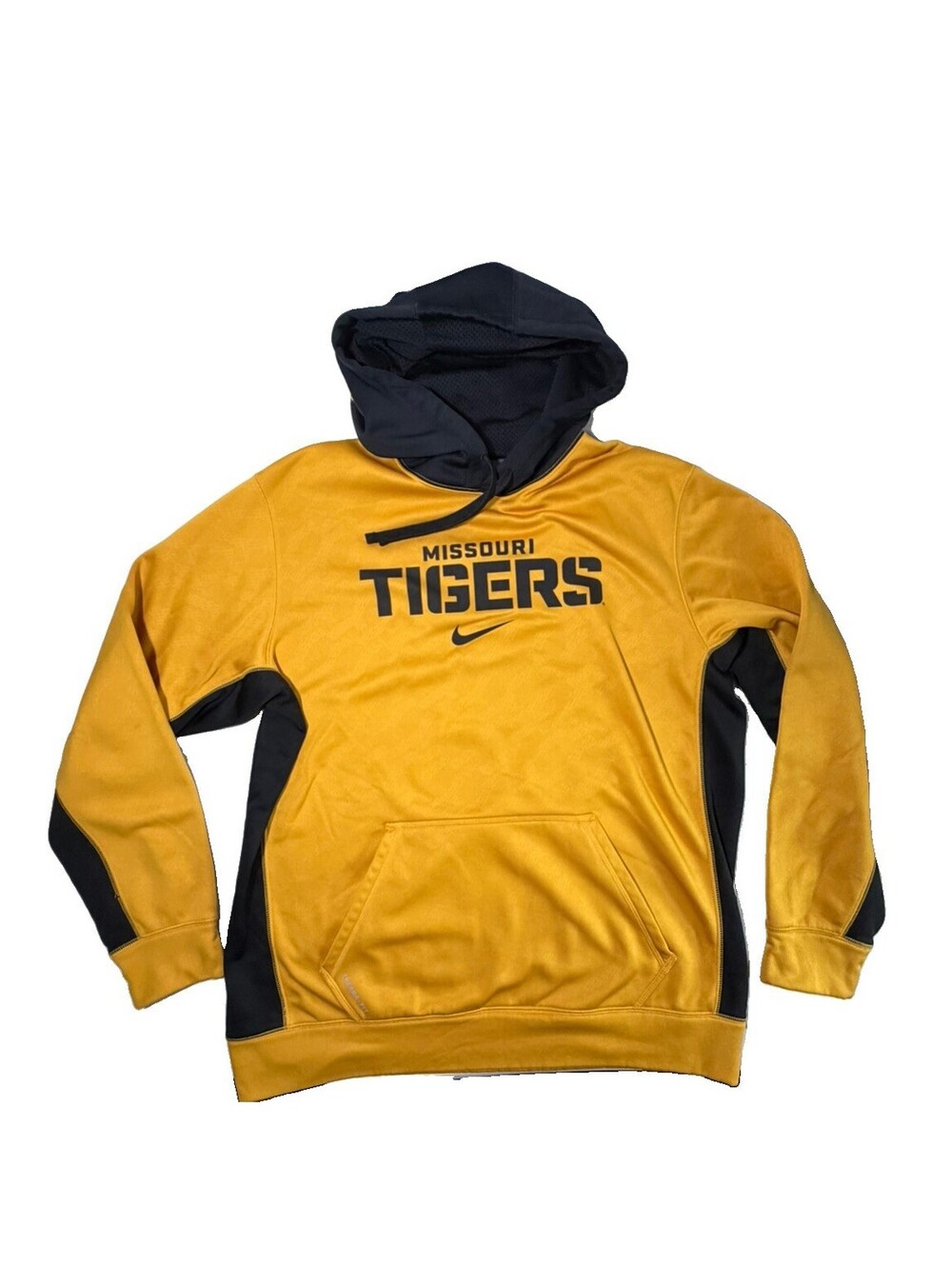 Nike Therma-Fit Missouri Tigers NCAA Football -Gold Black Men’s Sz L Hoodie